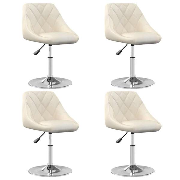 ARDEBO.de - Esszimmerstühle 4 Stk. Drehbar Creme Samt