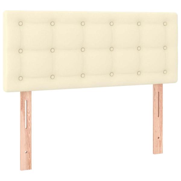 Boxspringbett mit Matratze Creme 90x190 cm Kunstleder