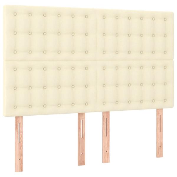 Boxspringbett mit Matratze Creme 140x190 cm Kunstleder