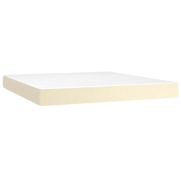 Boxspringbett mit Matratze Creme 160x200 cm Kunstleder