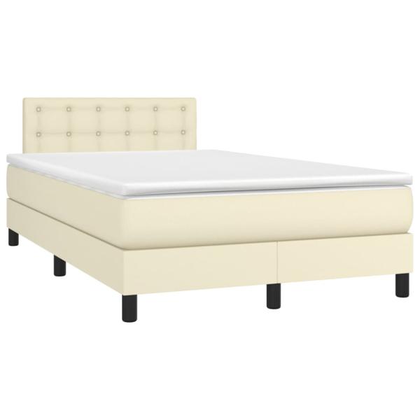 Boxspringbett mit Matratze Creme 120x200 cm Kunstleder