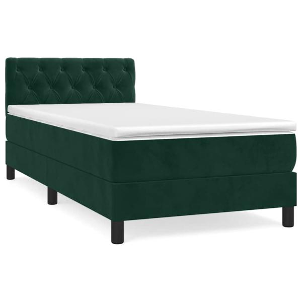 Boxspringbett mit Matratze Dunkelgrün 80x200 cm Samt