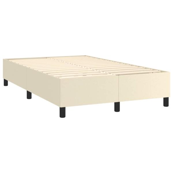 Boxspringbett mit Matratze Creme 120x200 cm Kunstleder
