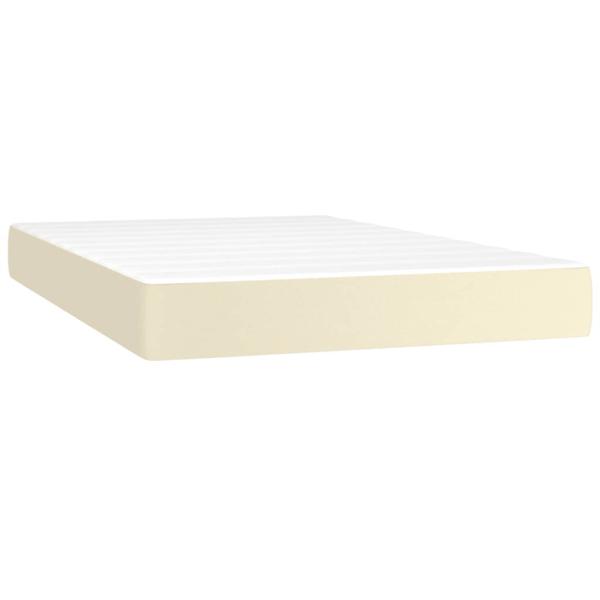 Boxspringbett mit Matratze Creme 120x200 cm Kunstleder