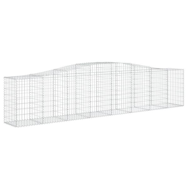 Gabione mit Hochbogen 400x50x80/100 cm Verzinktes Eisen