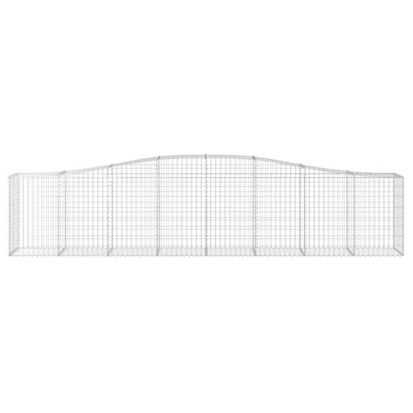 Gabione mit Hochbogen 400x50x80/100 cm Verzinktes Eisen