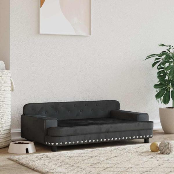 ARDEBO.de - Hundebett Schwarz 90x53x30 cm Samt