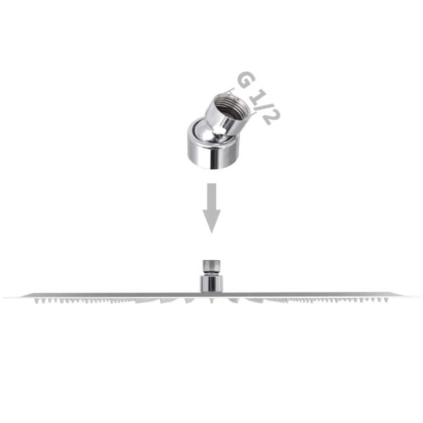 Regenbrause Edelstahl 40x40 cm Quadratisch