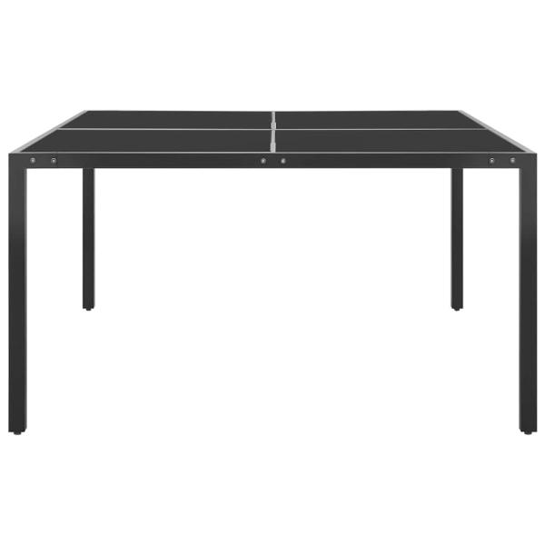 Gartentisch Anthrazit 130x130x72 cm Stahl und Glas