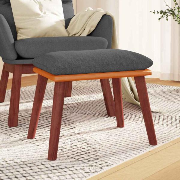 ARDEBO.de - Fußhocker Dunkelgrau 45x29,5x35 cm Stoff und Kunstleder