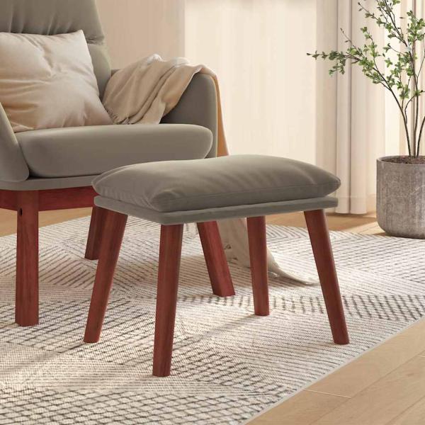 ARDEBO.de - Fußhocker Hellgrau 45x29,5x35 cm Samt