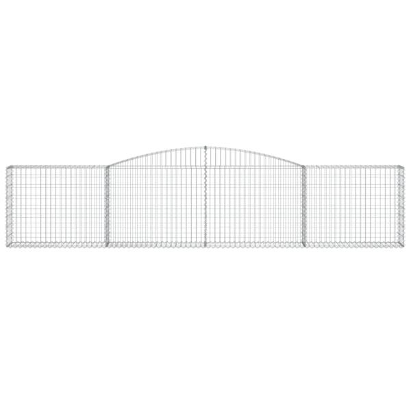 Gabione mit Hochbogen 400x30x80/100 cm Verzinktes Eisen