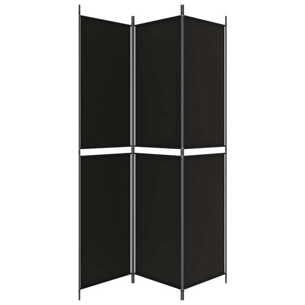 3-tlg. Paravent Schwarz 150x220 cm Stoff