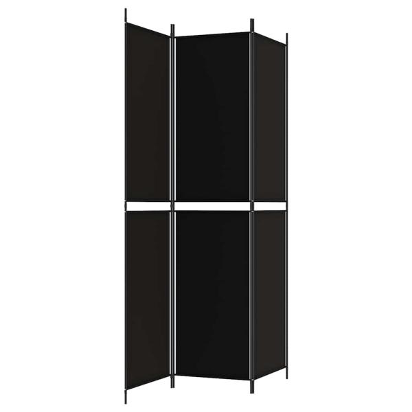 3-tlg. Paravent Schwarz 150x220 cm Stoff