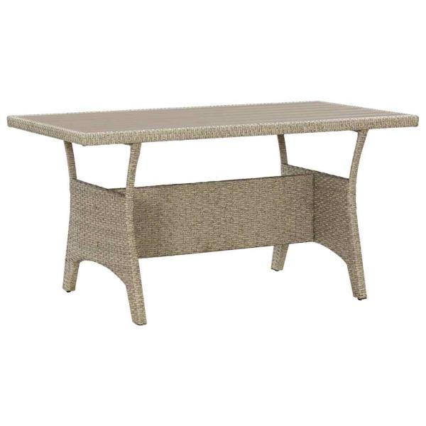ARDEBO.de - Gartentisch Grau 120x70x66 cm Poly Rattan