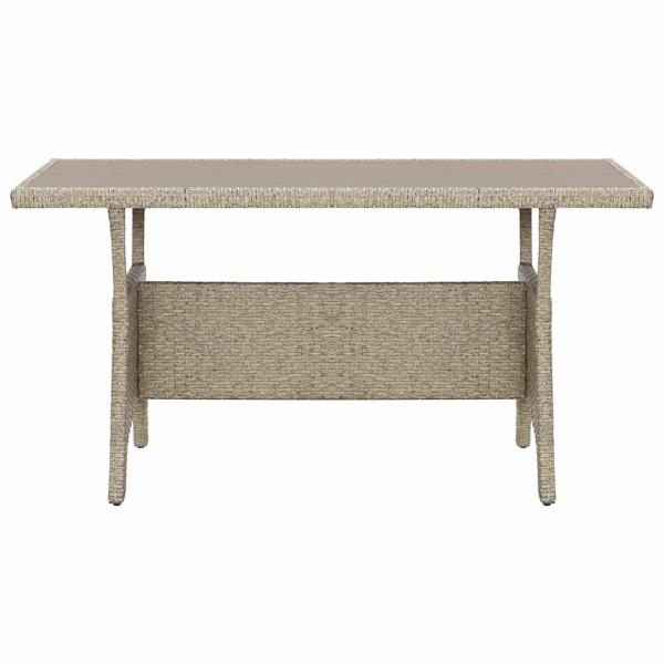 Gartentisch Grau 120x70x66 cm Poly Rattan