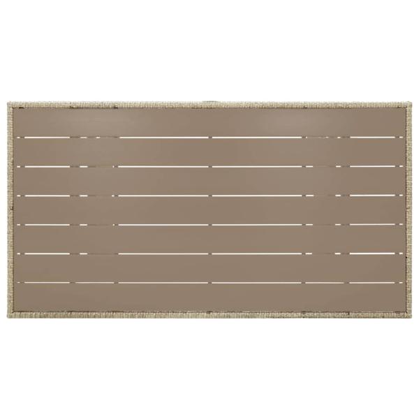 Gartentisch Grau 120x70x66 cm Poly Rattan