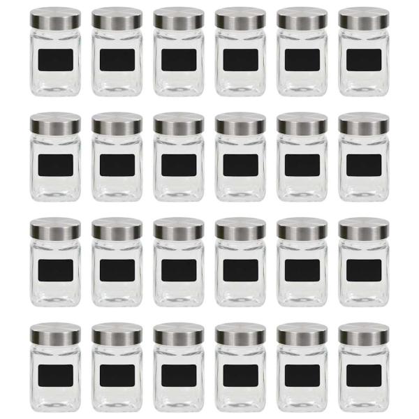 ARDEBO.de - Vorratsgläser mit Aufkleber 24 Stk. 300 ml