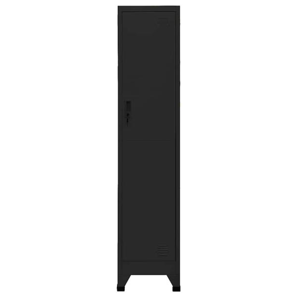 Schließfachschrank Schwarz 38x45x180 cm Stahl