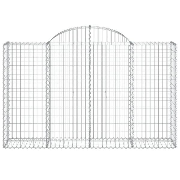 Gabione mit Hochbogen 200x50x120/140 cm Verzinktes Eisen