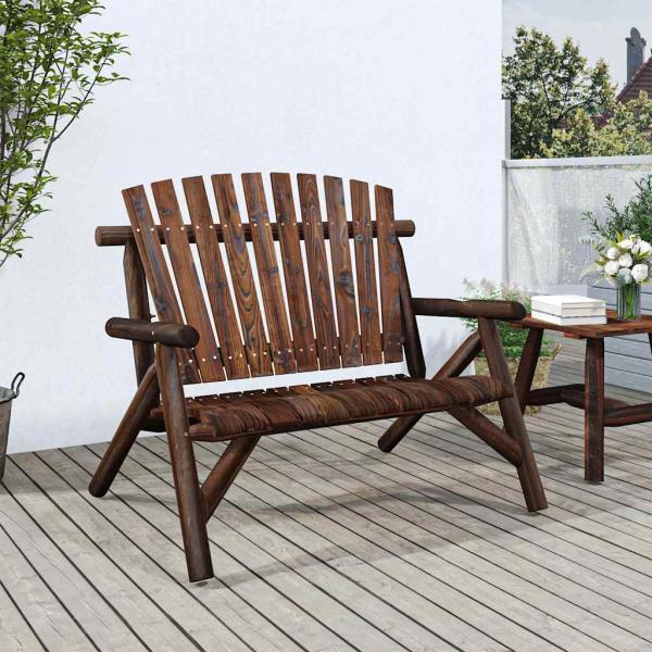 ARDEBO.de - Gartenbank 2-Sitzer 119x85x98 cm Massivholz Fichte
