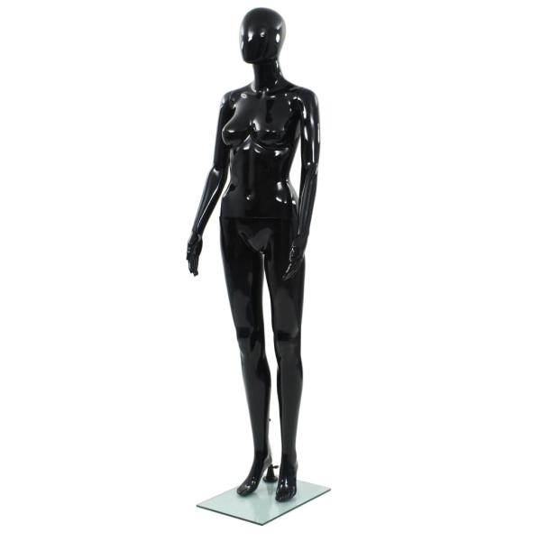 ARDEBO.de - Weibliche Schaufensterpuppe mit Glassockel Schwarz 175 cm