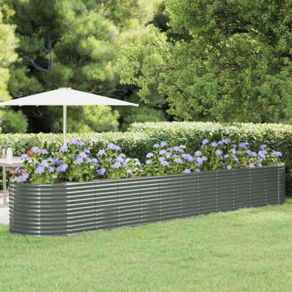 ARDEBO.de - Hochbeet Pulverbeschichteter Stahl 507x100x68 cm Grau