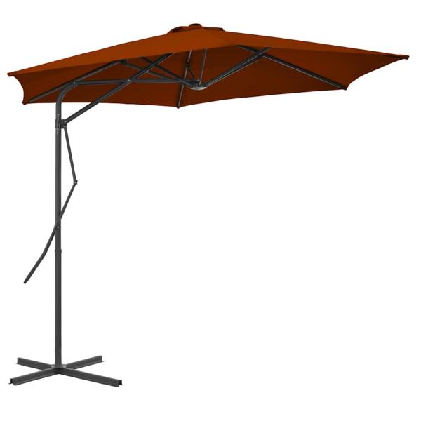 ARDEBO.de - Sonnenschirm mit Stahl-Mast 300x230 cm Terrakotta