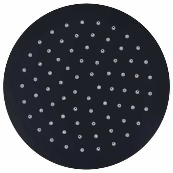 Regenbrause Edelstahl 20 cm Rund Schwarz