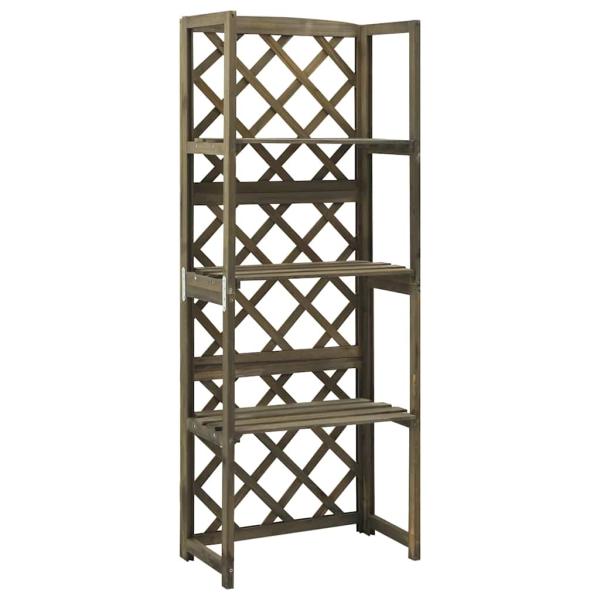 ARDEBO.de - Spalier mit Ablagen Grau 55x30x140 cm Massivholz Tanne