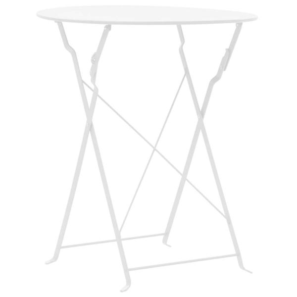 3-tlg. Bistro-Set Stahl Weiß