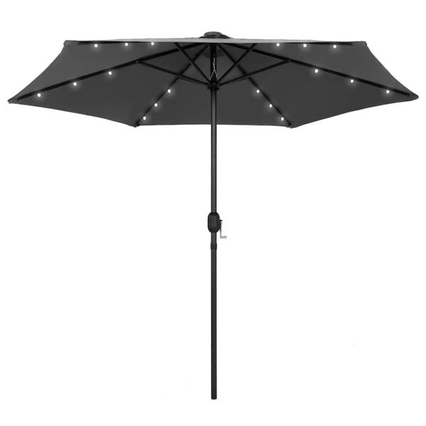 ARDEBO.de - Sonnenschirm mit LED-Beleuchtung und Alu-Mast 270 cm Anthrazit