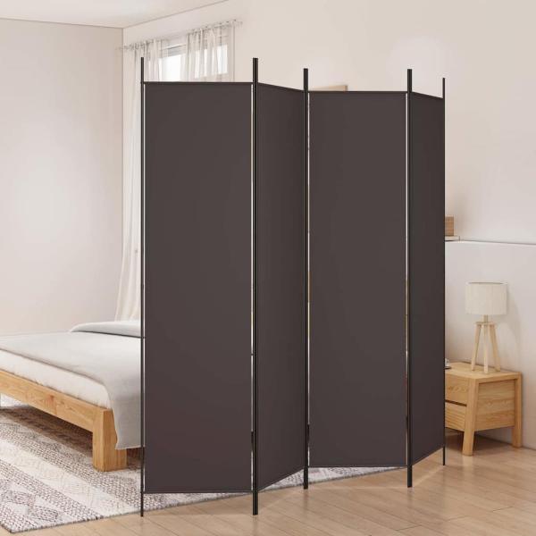 ARDEBO.de - 4-tlg. Paravent Braun 200x200 cm Stoff