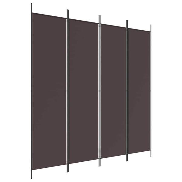 4-tlg. Paravent Braun 200x200 cm Stoff