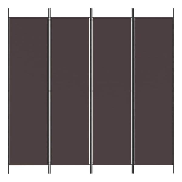 4-tlg. Paravent Braun 200x200 cm Stoff