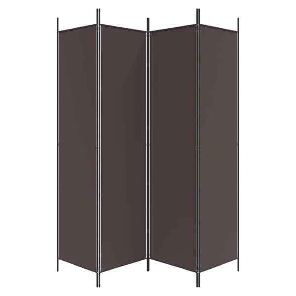 4-tlg. Paravent Braun 200x200 cm Stoff