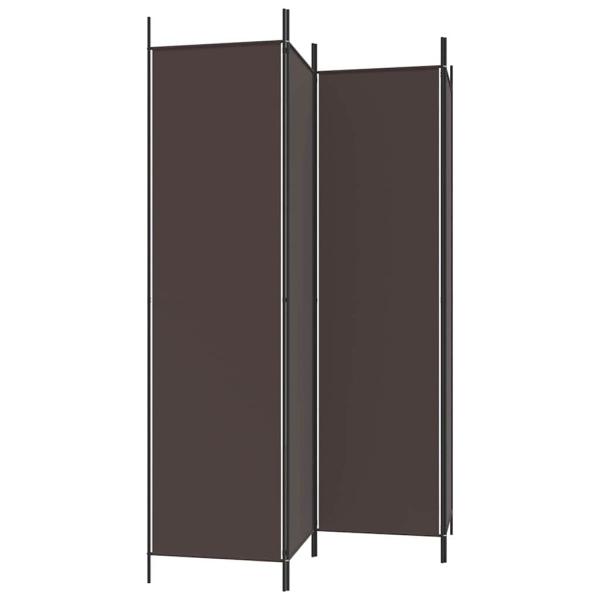 4-tlg. Paravent Braun 200x200 cm Stoff