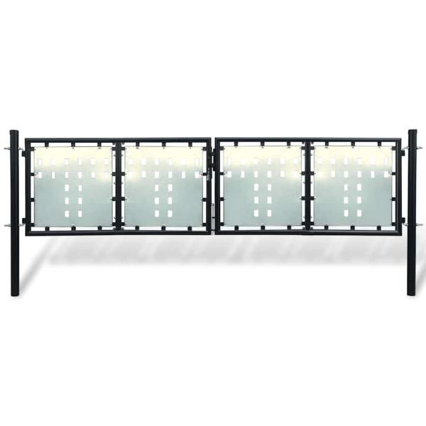 ARDEBO.de - Schwarzes Einzeltor für Zäune 300 x 75 cm