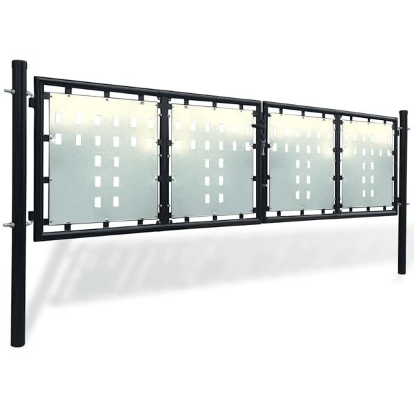 Schwarzes Einzeltor für Zäune 300 x 75 cm