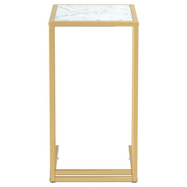 Computer-Beistelltisch Wei? Marmor 50x35x65 cm Hartglas