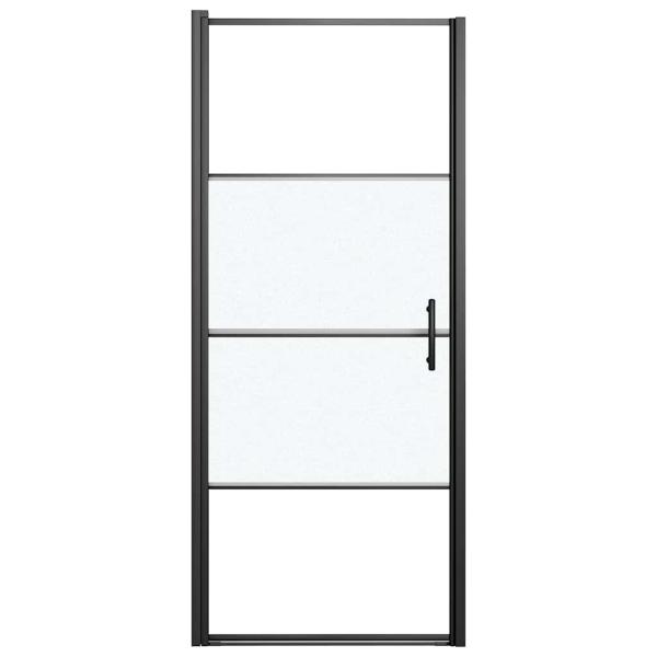 Duschtür 91x195 cm Halbmatt Hartglas Schwarz