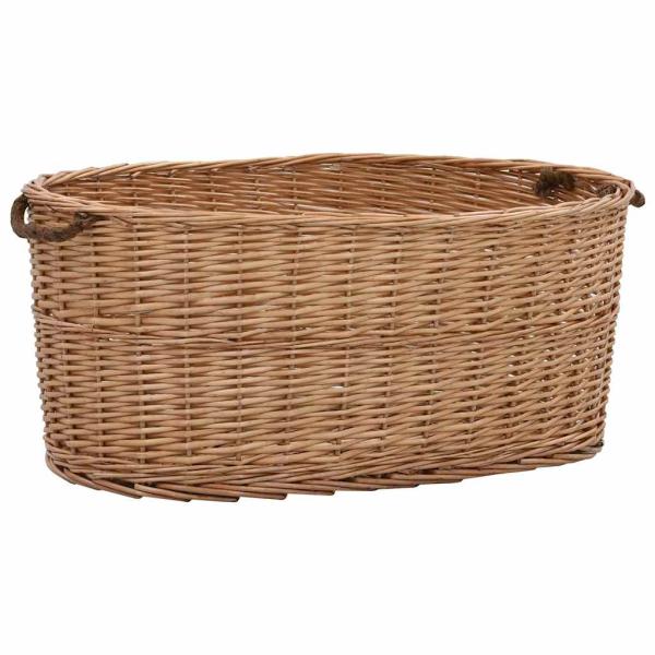 ARDEBO.de - Holzkorb mit Tragegriffen 78 x 54 x 34 cm Natur Weide