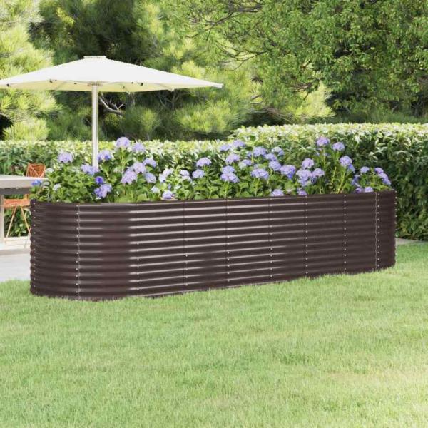 ARDEBO.de - Hochbeet Verzinkter Stahl 322x100x68 cm Braun