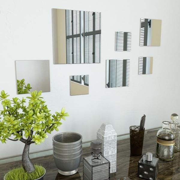 ARDEBO.de - 7-teiliges Wandspiegelset Quadratisch Glas