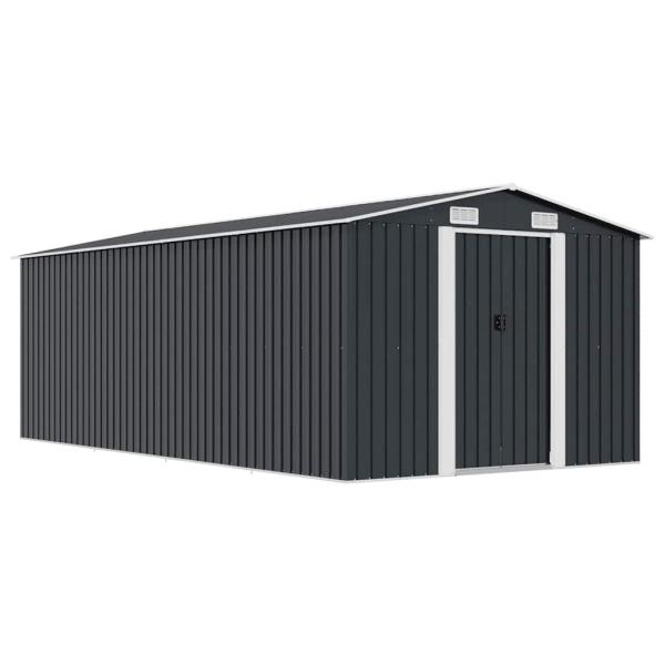 ARDEBO.de - Gerätehaus 257x489x181 cm Metall Anthrazit