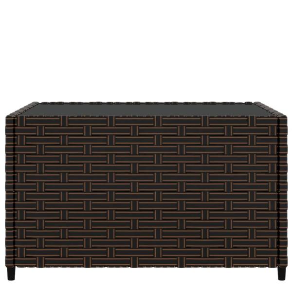 Garten-Couchtisch Quadratisch Braun 50x50x30 cm Poly Rattan