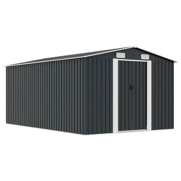 ARDEBO.de - Gerätehaus 257x392x181 cm Metall Anthrazit