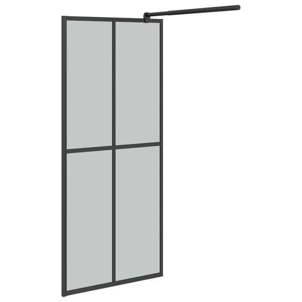 Duschwand f?r Walk-in Dusche 90x195 cm Dunkles Sicherheitsglas