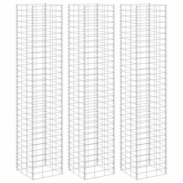 ARDEBO.de - Gabionen-Hochbeete 3 Stk. 30x30x150 cm Eisen