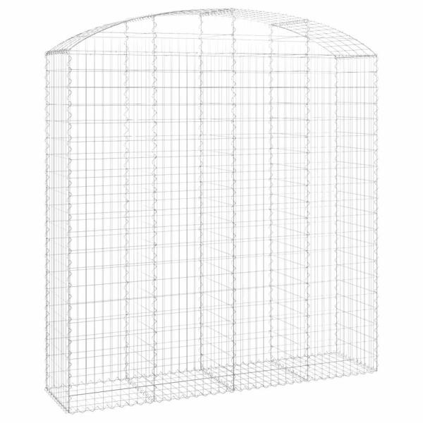 Gabione mit Hochbogen 200x50x200/220 cm Verzinktes Eisen